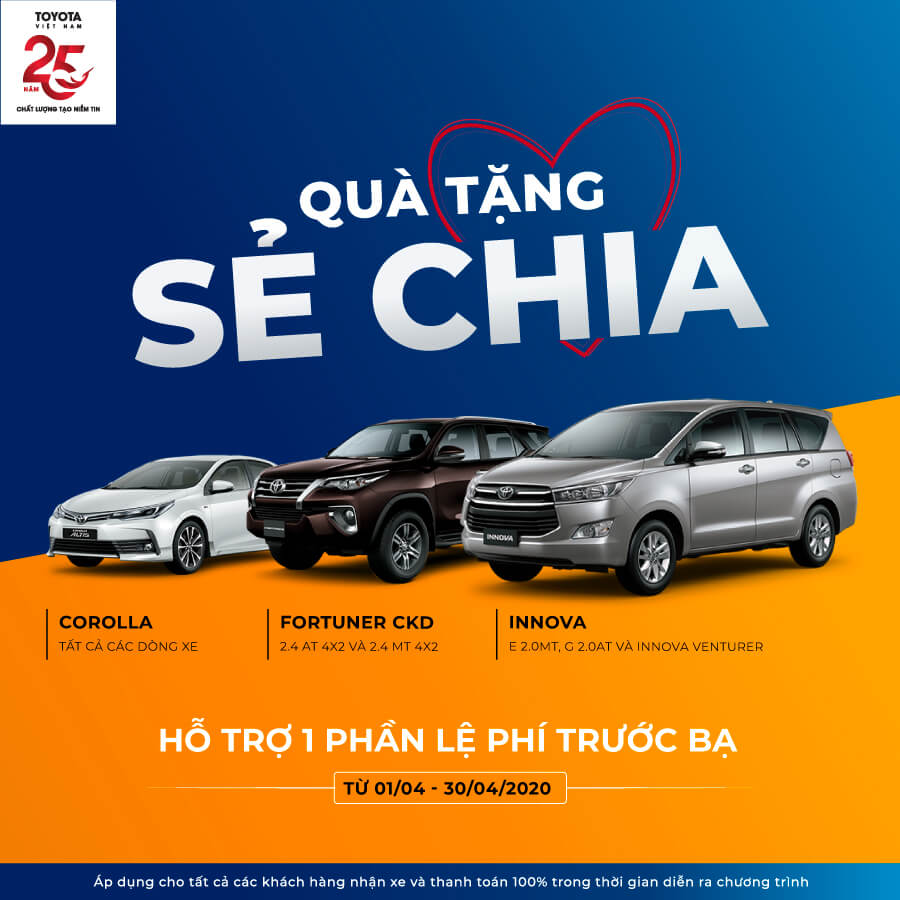 Quà tặng sẻ chia từ Toyota dành cho Khách hàng trong tháng 4/2020