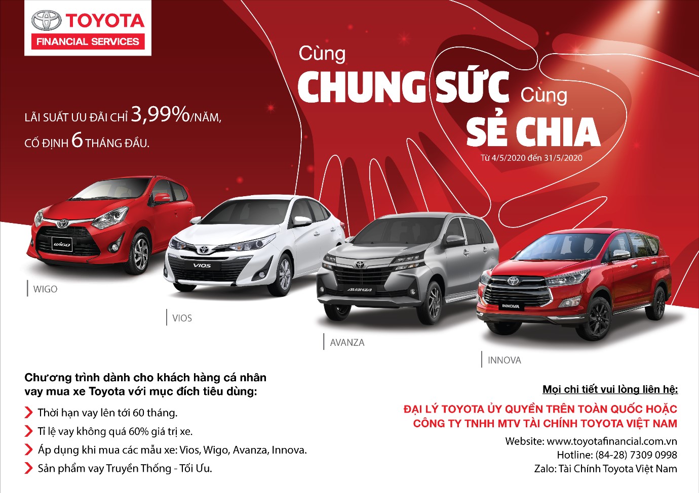 CÙNG CHUNG SỨC - CÙNG SẺ CHIA KHI MUA WIGO – VIOS – AVANZA - INNOVA